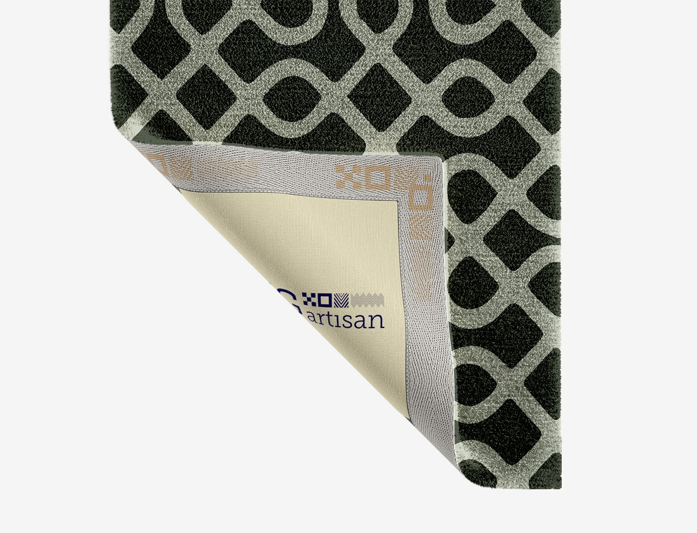 Cursive Geometric Runner Hand Knotted Tibetan Wool Custom Rug by Rug Artisan