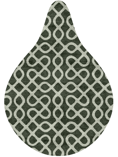 Cursive Modern Geometrics Drop Hand Tufted Bamboo Silk Custom Rug by Rug Artisan