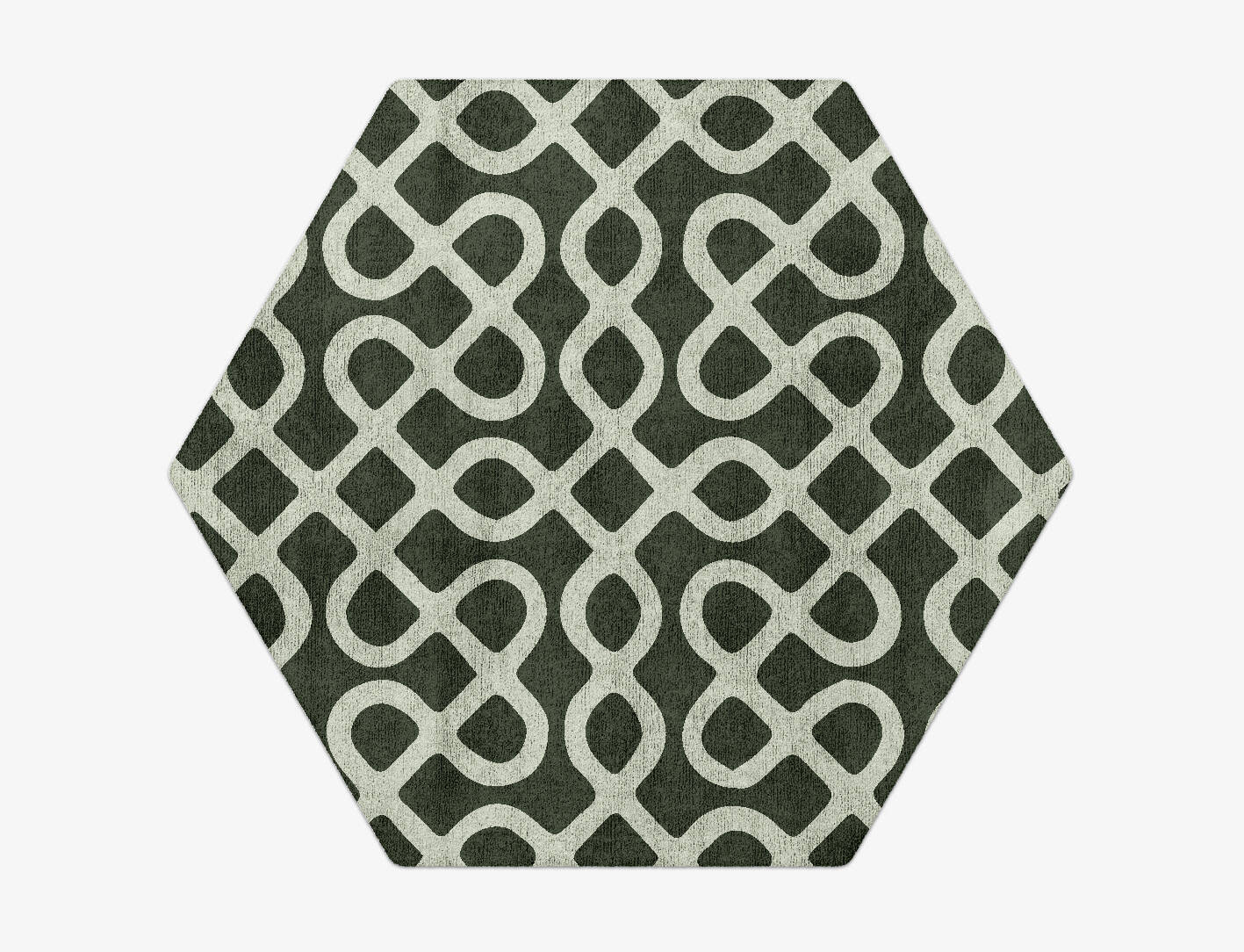 Cursive Modern Geometrics Hexagon Hand Tufted Bamboo Silk Custom Rug by Rug Artisan