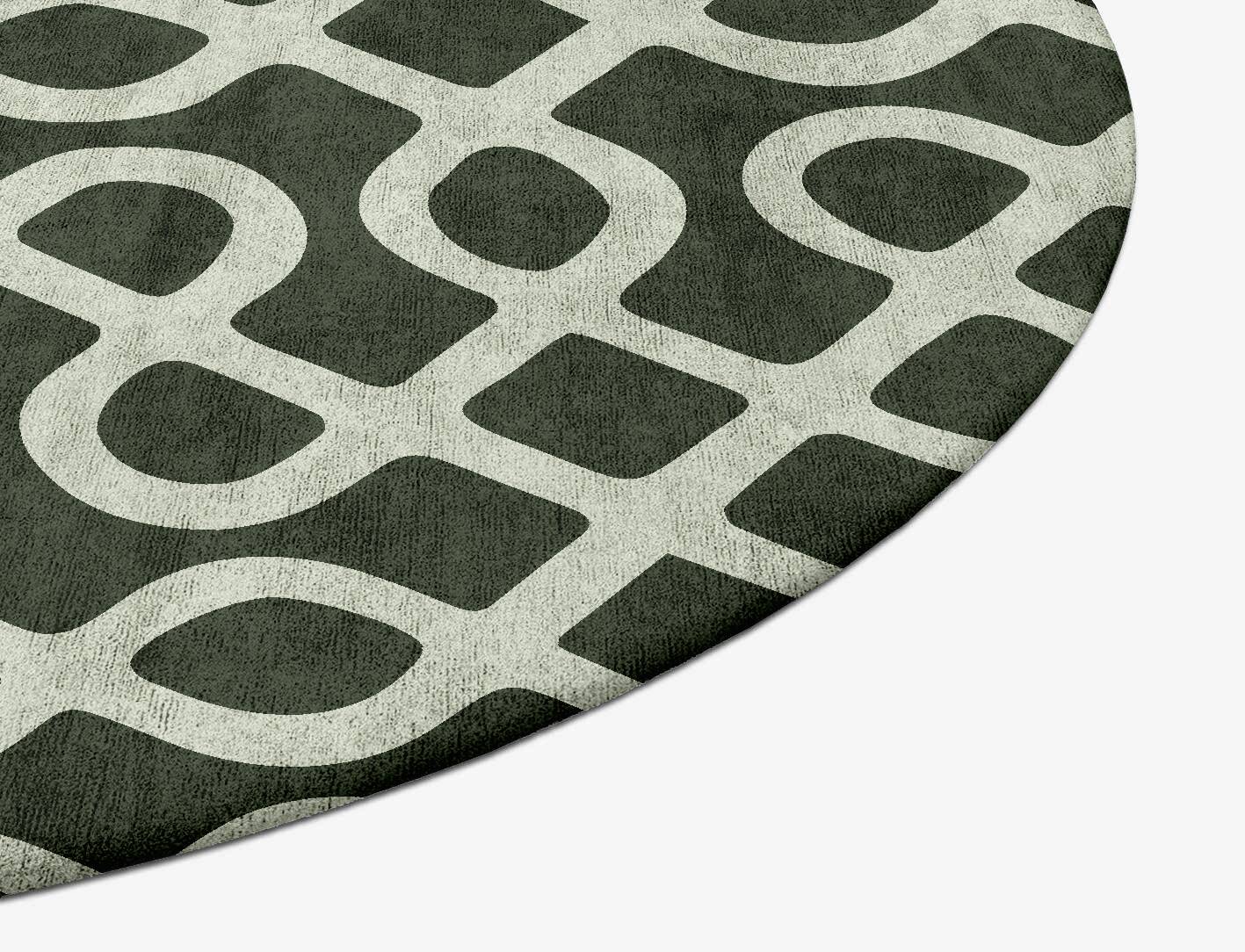 Cursive Modern Geometrics Oval Hand Tufted Bamboo Silk Custom Rug by Rug Artisan