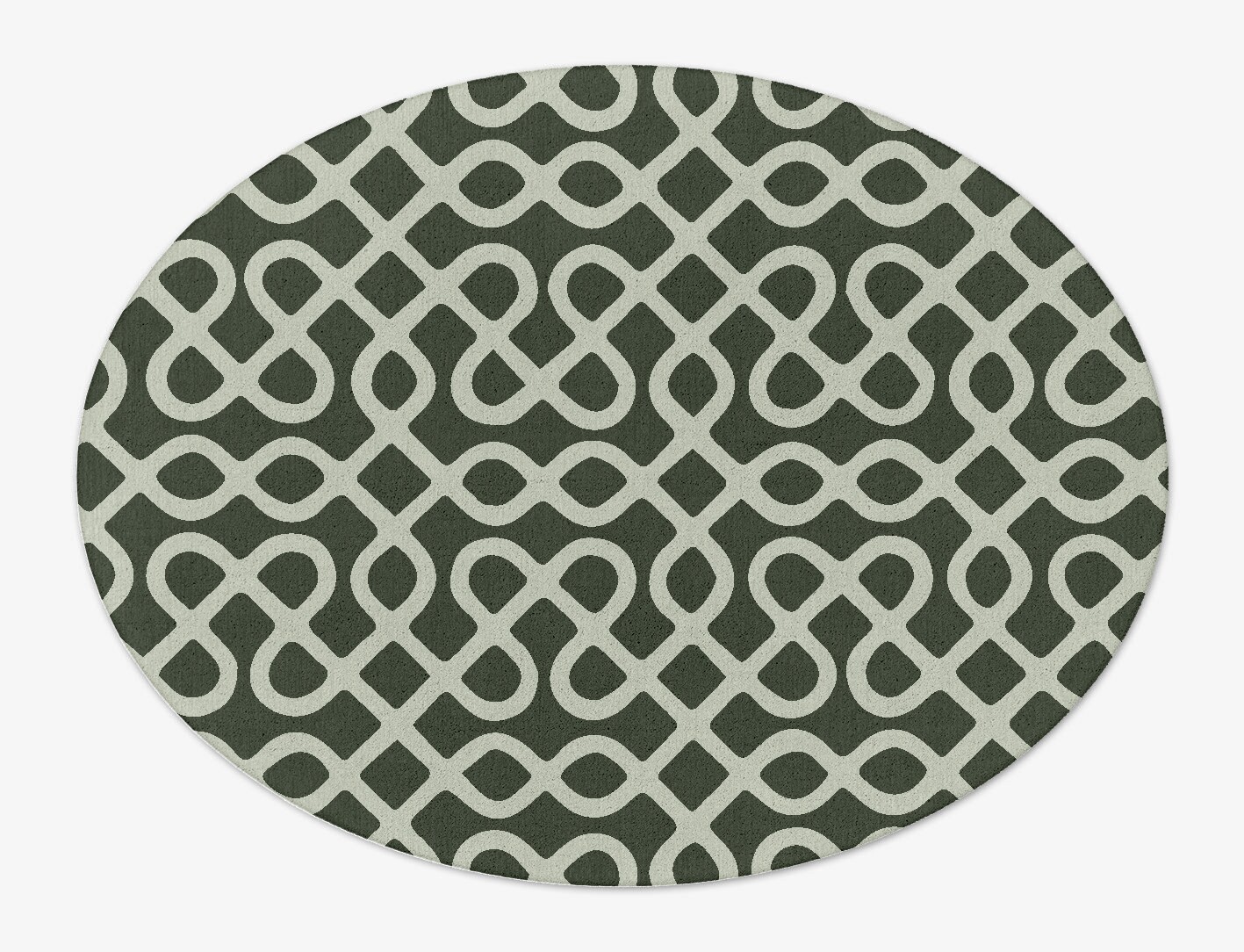 Cursive Geometric Oval Hand Tufted Pure Wool Custom Rug by Rug Artisan