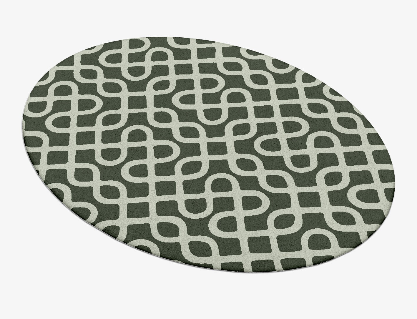 Cursive Geometric Oval Hand Tufted Pure Wool Custom Rug by Rug Artisan
