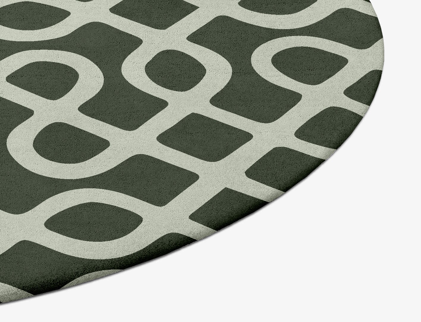 Cursive Geometric Oval Hand Tufted Pure Wool Custom Rug by Rug Artisan