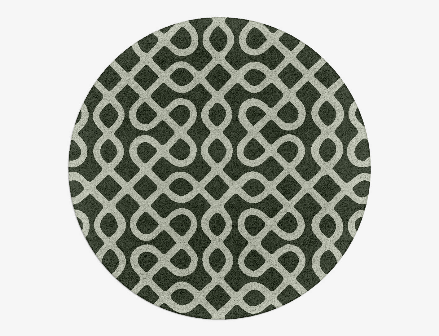 Cursive Geometric Round Hand Tufted Pure Wool Custom Rug by Rug Artisan