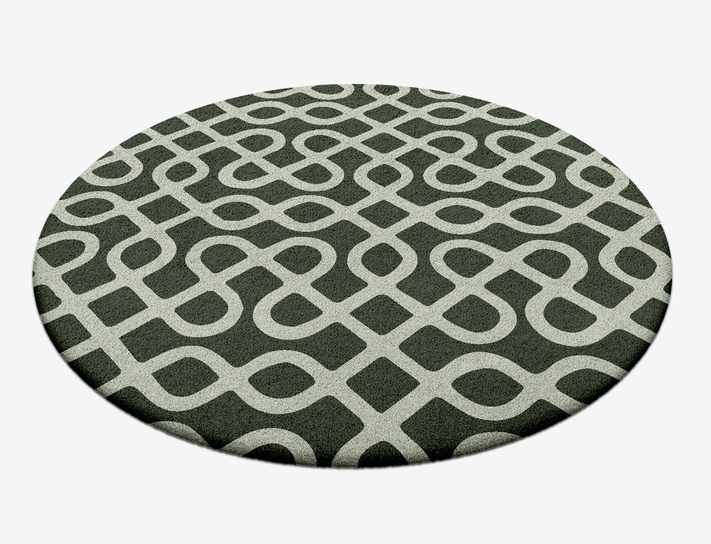 Cursive Geometric Round Hand Tufted Pure Wool Custom Rug by Rug Artisan