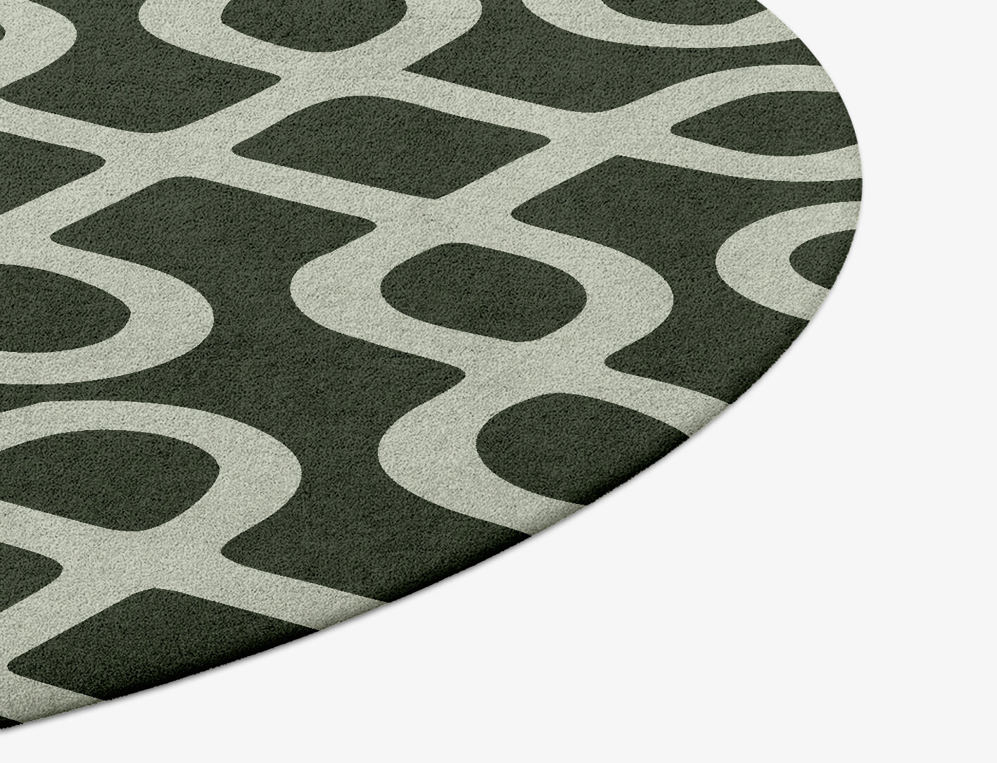 Cursive Geometric Round Hand Tufted Pure Wool Custom Rug by Rug Artisan