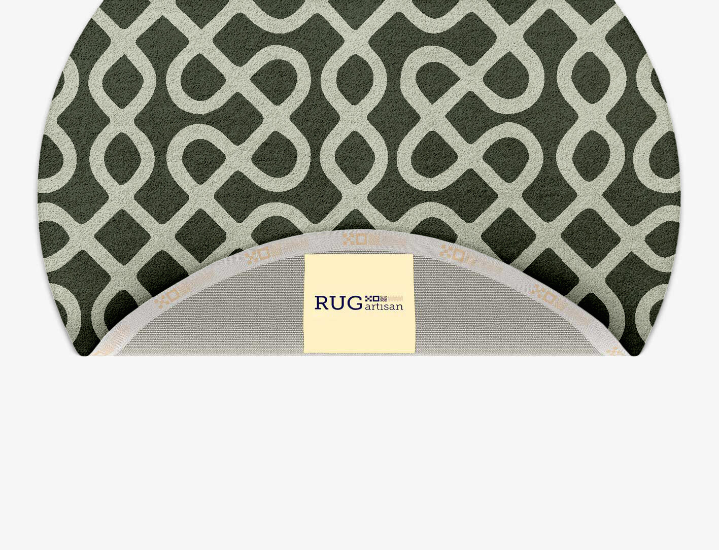 Cursive Geometric Round Hand Tufted Pure Wool Custom Rug by Rug Artisan