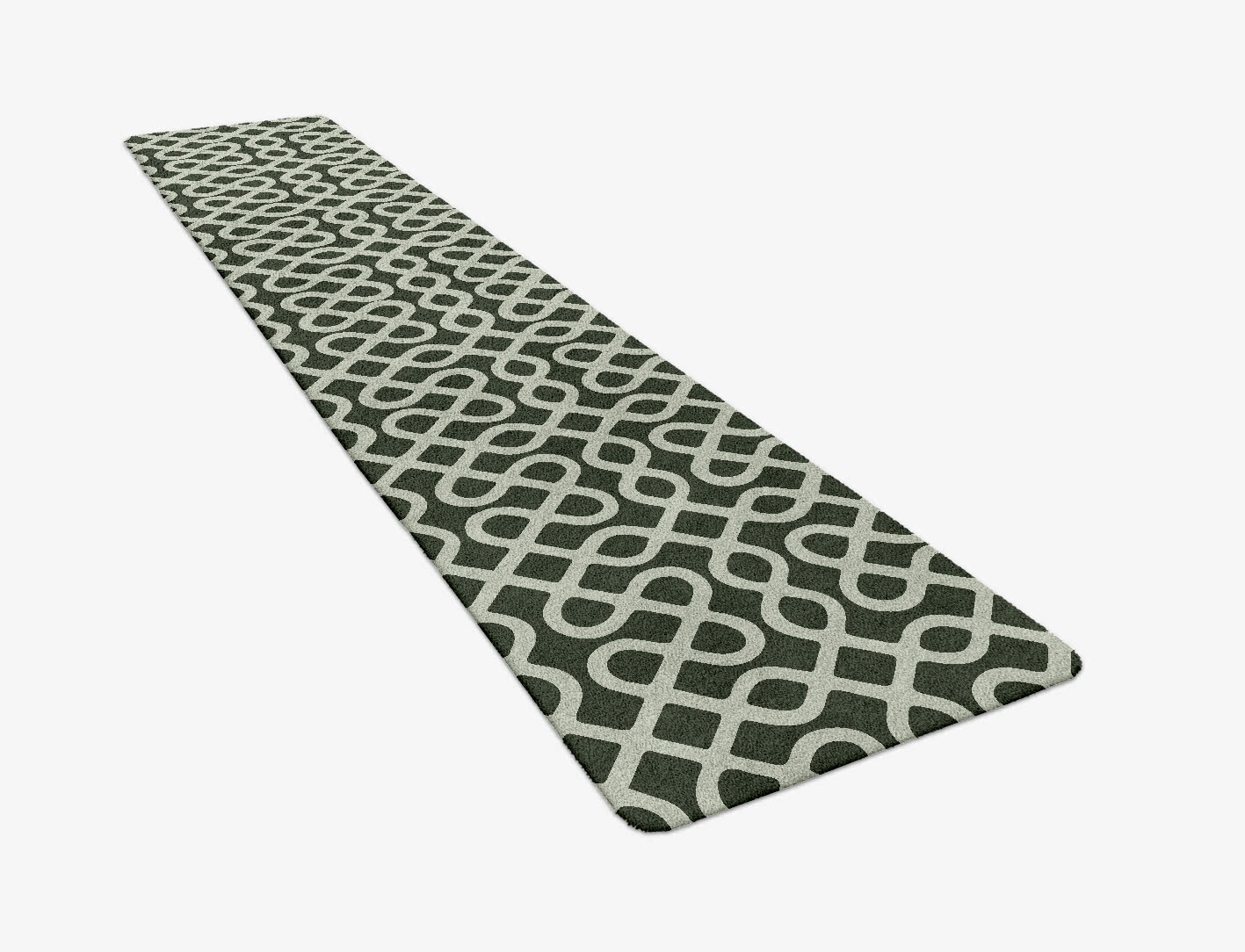Cursive Geometric Runner Hand Tufted Pure Wool Custom Rug by Rug Artisan
