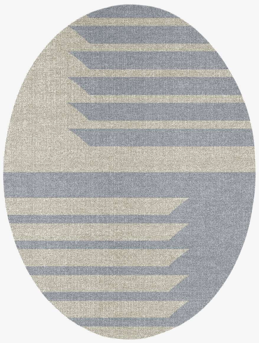 Daedelian Minimalist Oval Flatweave New Zealand Wool Custom Rug by Rug Artisan