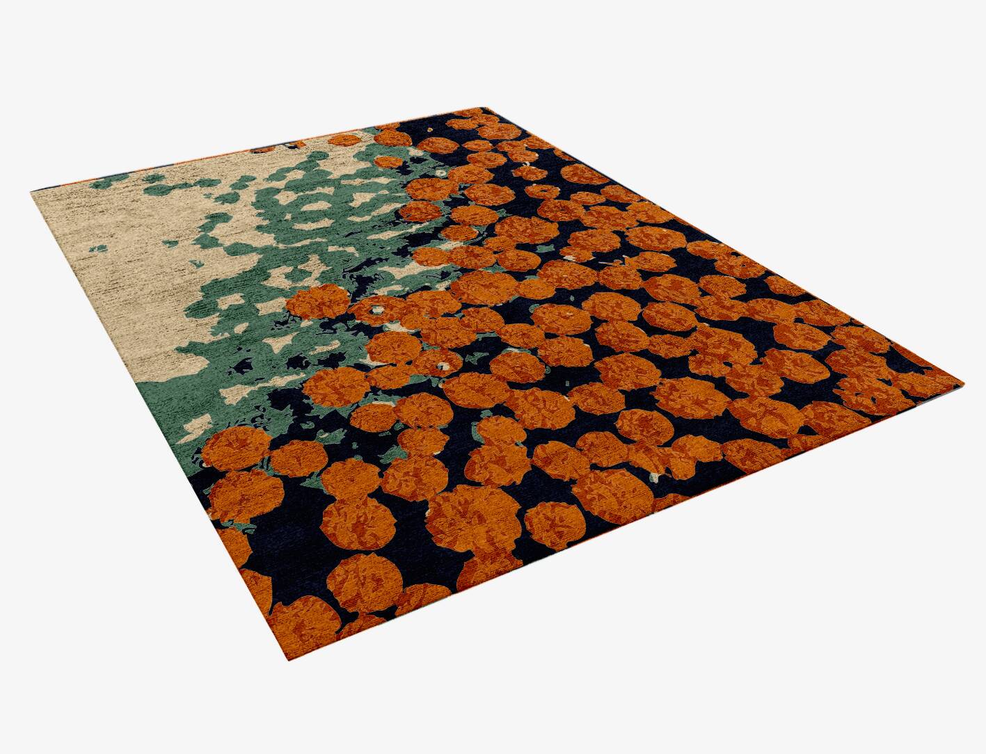 Daffodils Floral Rectangle Hand Knotted Bamboo Silk Custom Rug by Rug Artisan