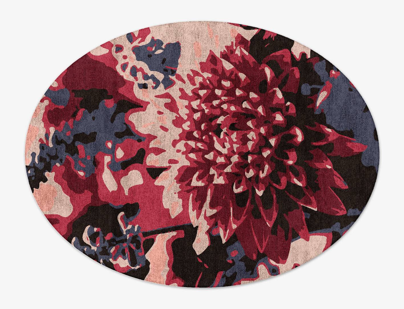 Dahlia Floral Oval Hand Tufted Bamboo Silk Custom Rug by Rug Artisan