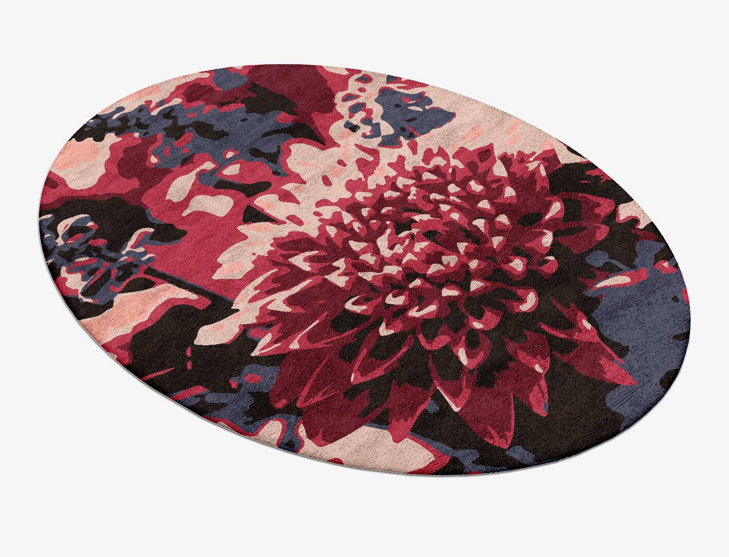 Dahlia Floral Oval Hand Tufted Bamboo Silk Custom Rug by Rug Artisan