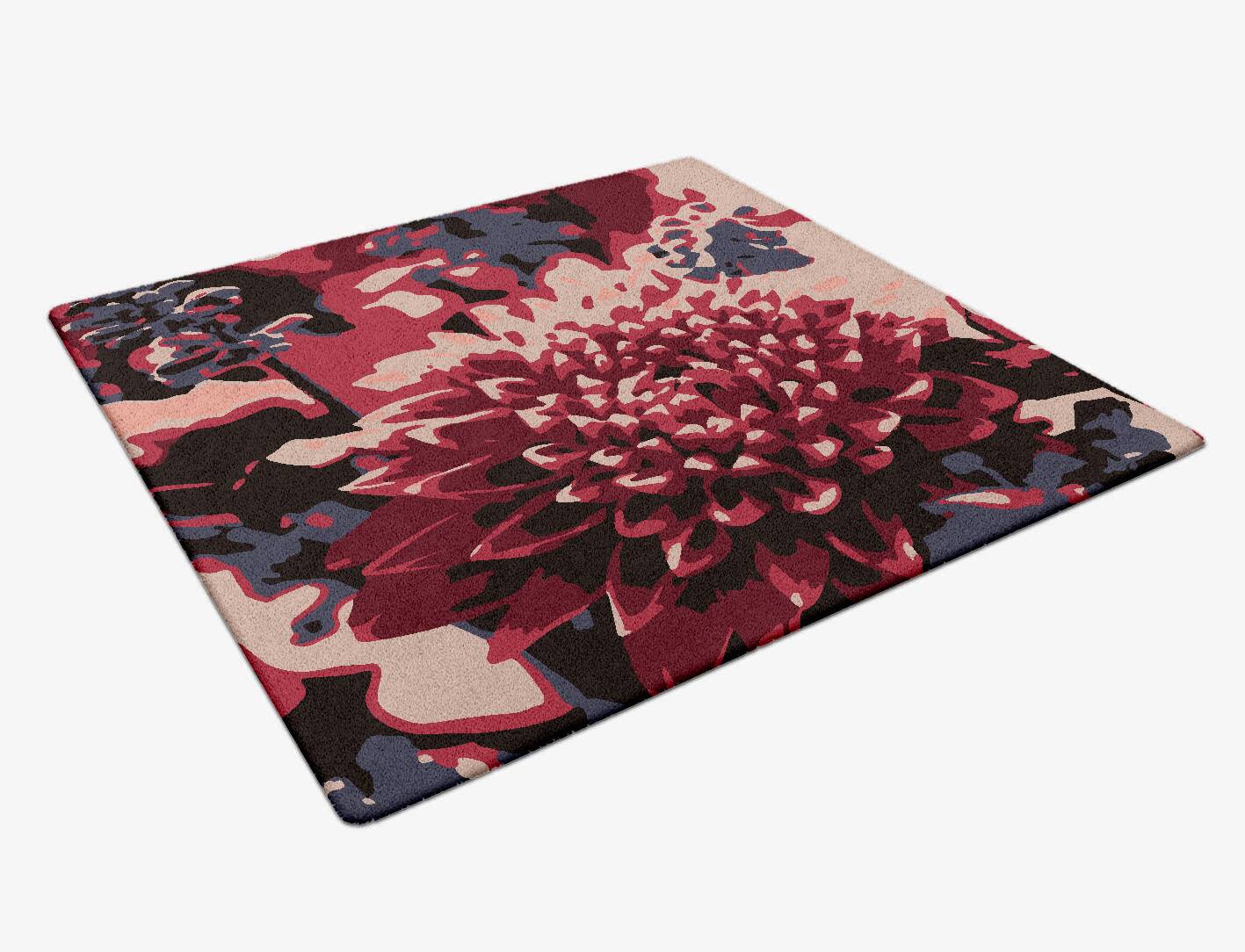 Dahlia Floral Square Hand Tufted Pure Wool Custom Rug by Rug Artisan