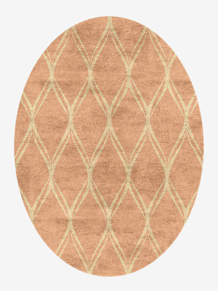 Dainty Minimalist Oval Hand Knotted Bamboo Silk Custom Rug by Rug Artisan