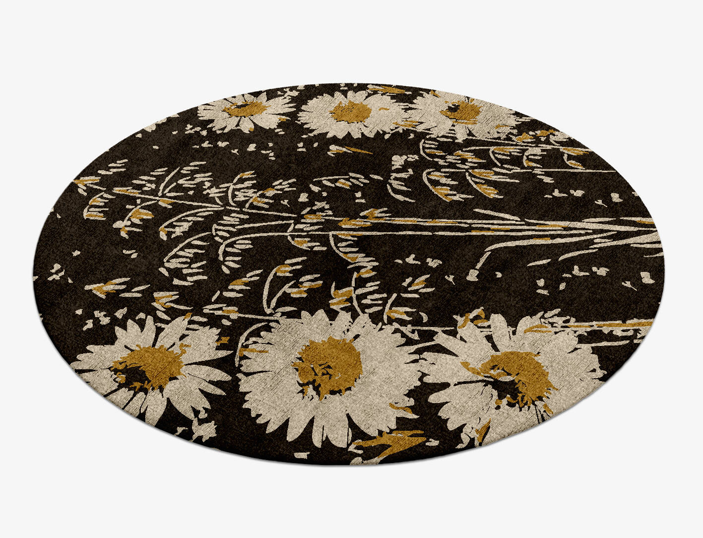 Daisydale Floral Round Hand Knotted Bamboo Silk Custom Rug by Rug Artisan