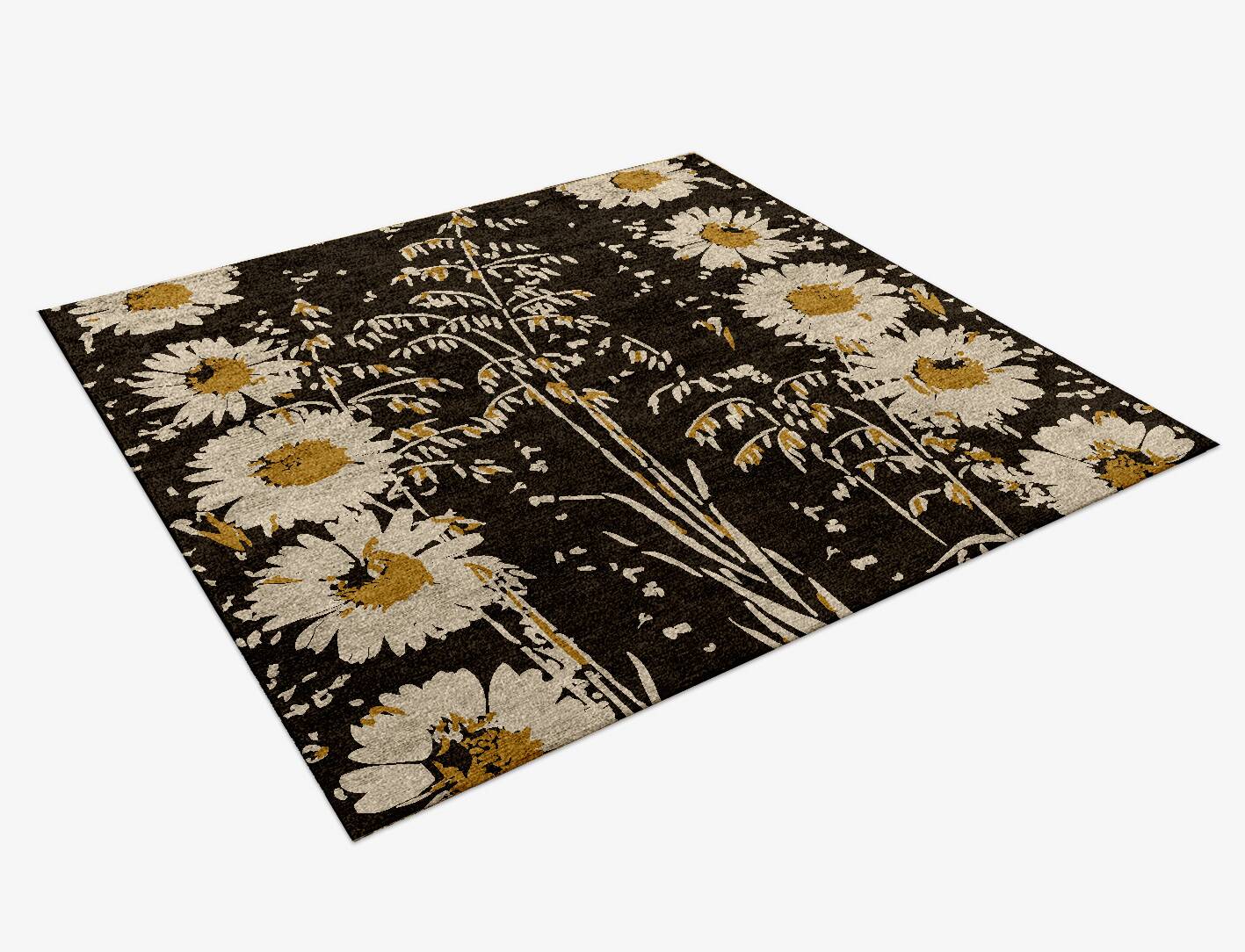 Daisydale Floral Square Hand Knotted Bamboo Silk Custom Rug by Rug Artisan