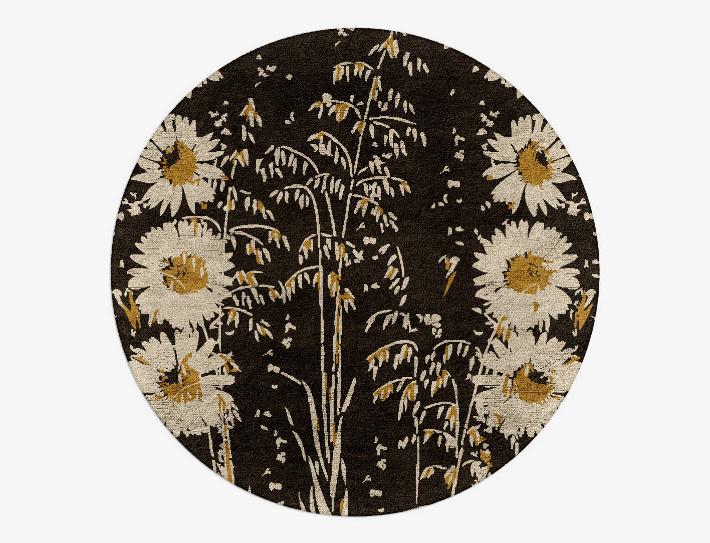Daisydale Floral Round Hand Tufted Bamboo Silk Custom Rug by Rug Artisan