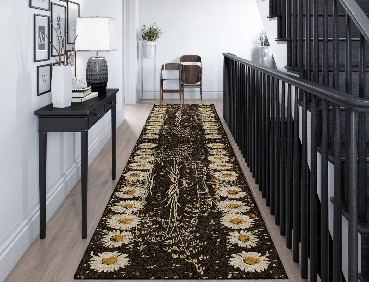 Daisydale Floral Runner Hand Tufted Pure Wool Custom Rug by Rug Artisan