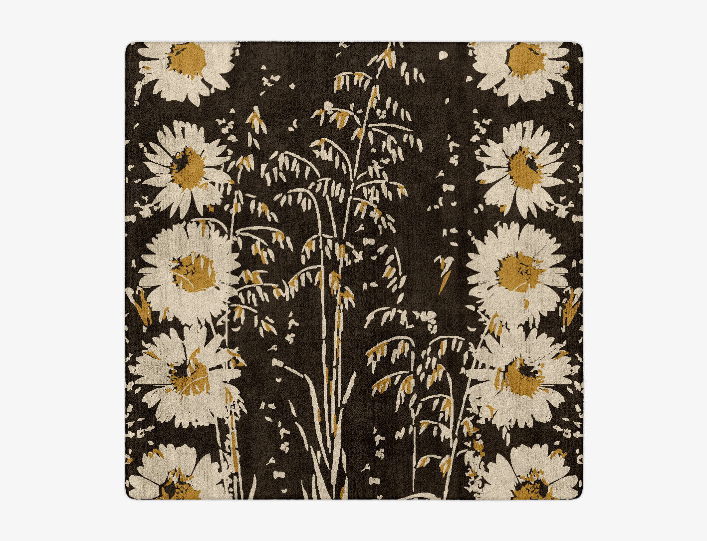 Daisydale Floral Square Hand Tufted Bamboo Silk Custom Rug by Rug Artisan