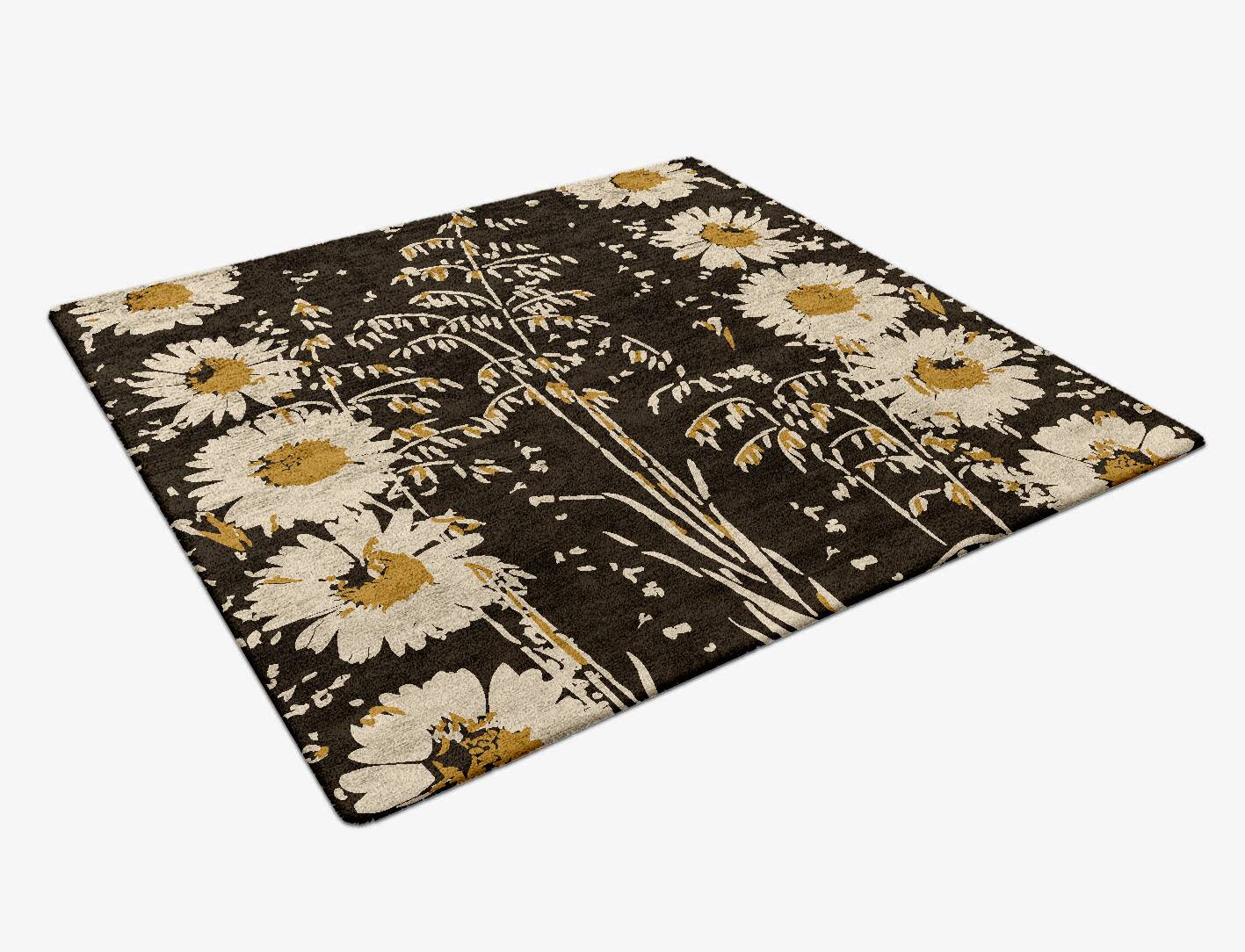 Daisydale Floral Square Hand Tufted Bamboo Silk Custom Rug by Rug Artisan