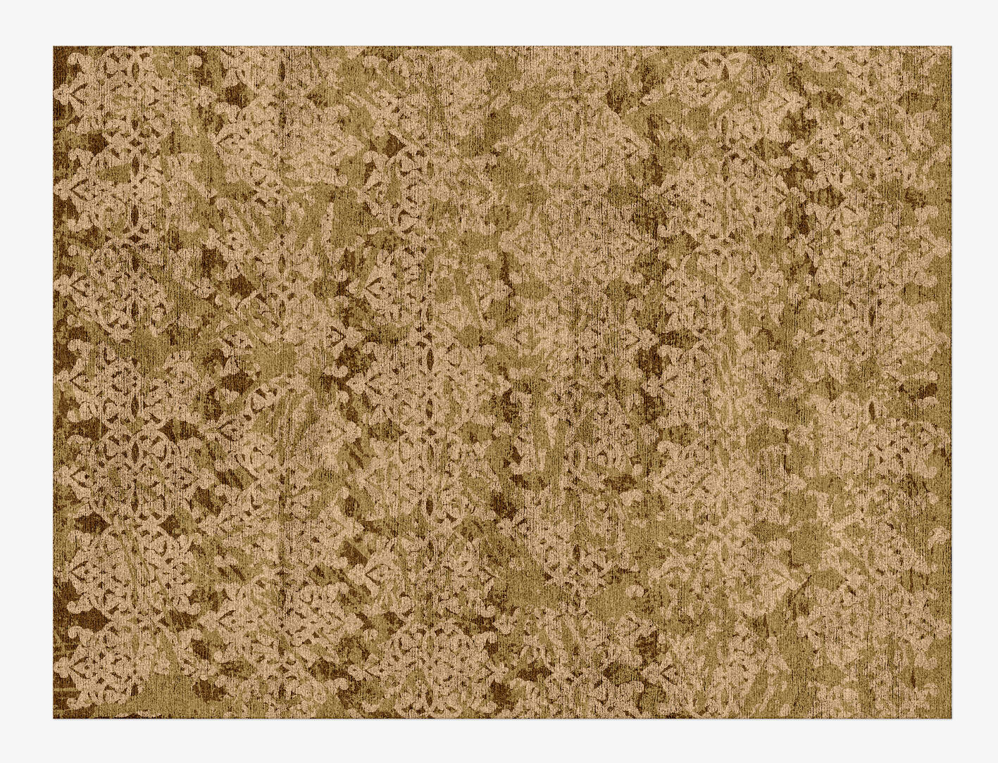 Damask Rows Vintage Rectangle Hand Knotted Bamboo Silk Custom Rug by Rug Artisan