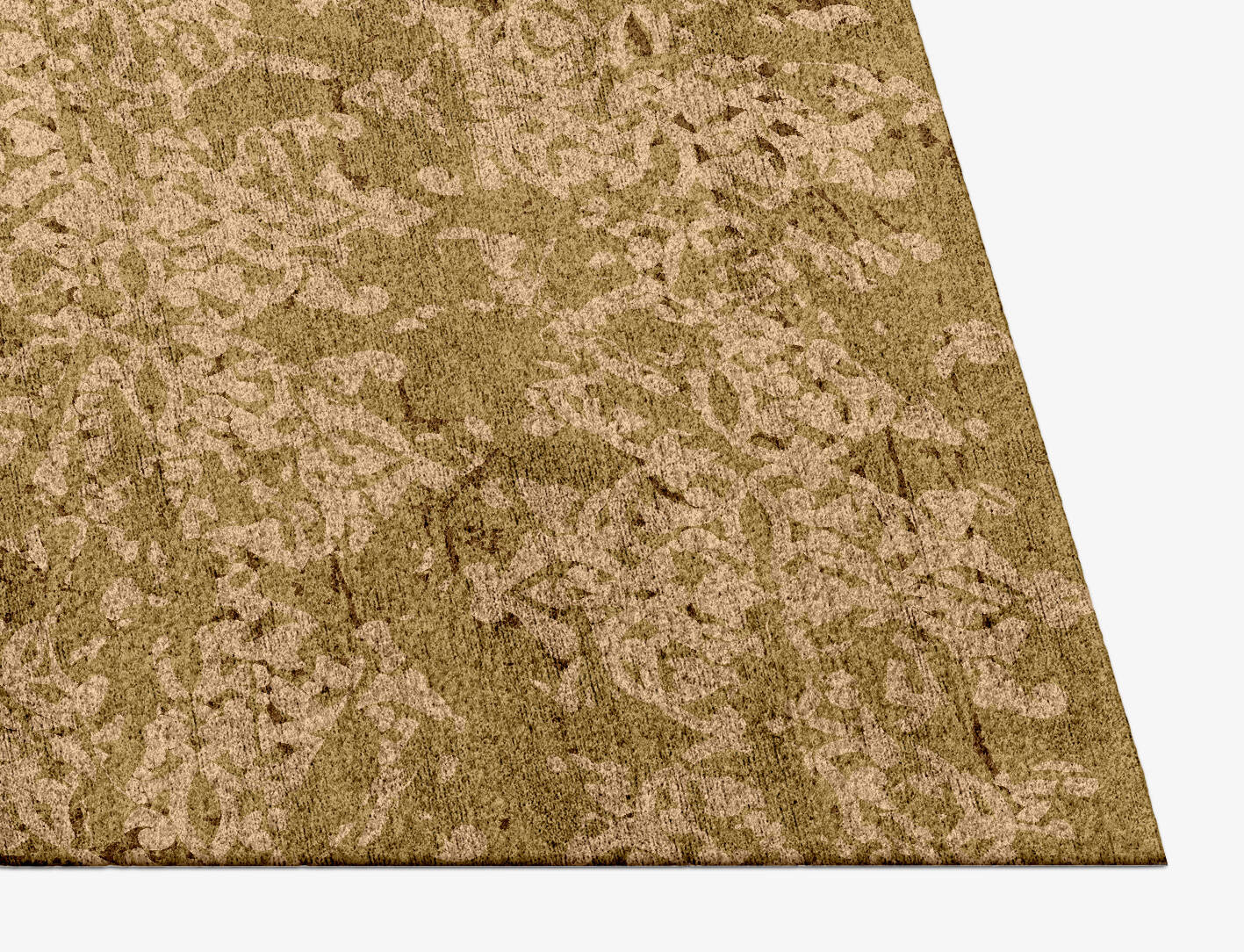 Damask Rows Vintage Rectangle Hand Knotted Bamboo Silk Custom Rug by Rug Artisan