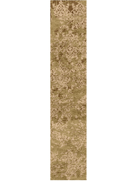 Damask Rows Vintage Runner Hand Knotted Bamboo Silk Custom Rug by Rug Artisan