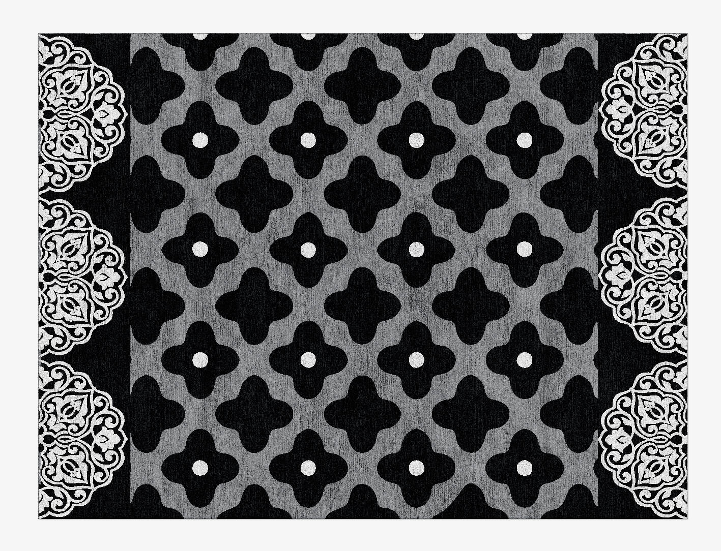 Dark Montage Monochrome Rectangle Hand Knotted Bamboo Silk Custom Rug by Rug Artisan