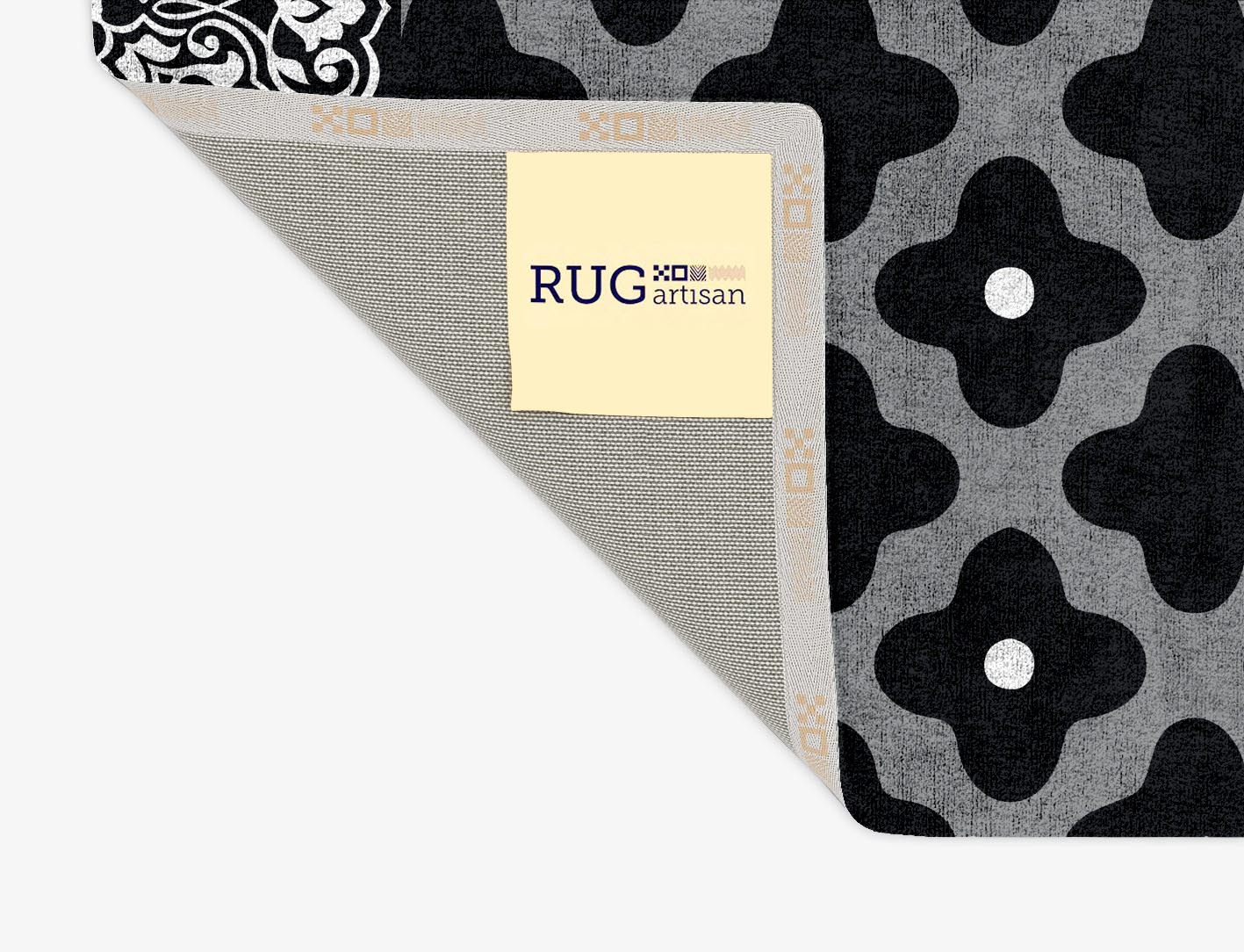 Dark Montage Monochrome Rectangle Hand Tufted Bamboo Silk Custom Rug by Rug Artisan
