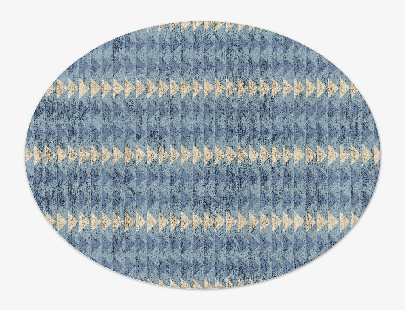 Darts Geometric Oval Hand Tufted Bamboo Silk Custom Rug by Rug Artisan