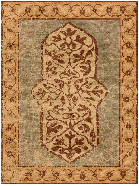 Darz Vintage Rectangle Hand Knotted Bamboo Silk Custom Rug by Rug Artisan