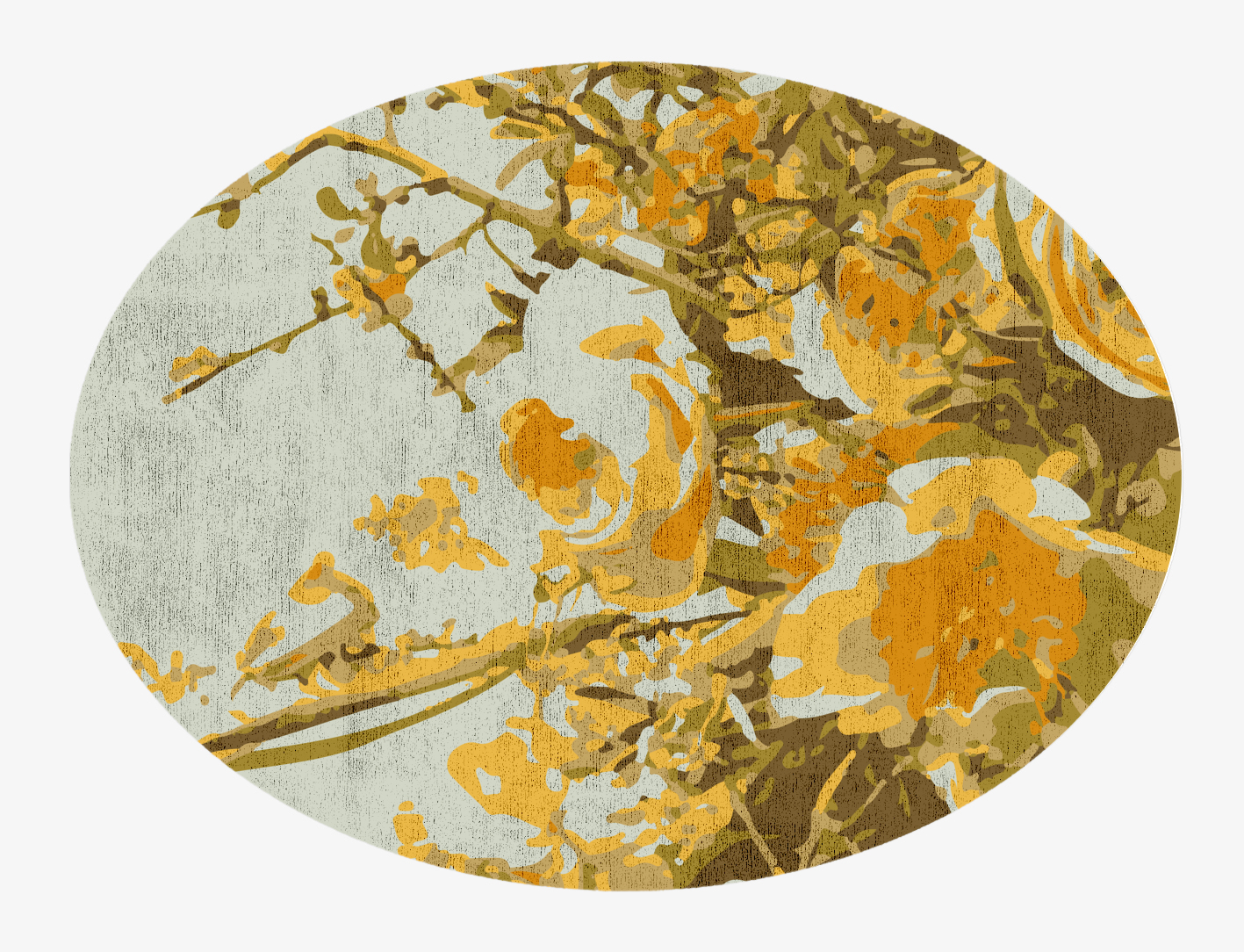Dawn Floral Oval Hand Knotted Bamboo Silk Custom Rug by Rug Artisan