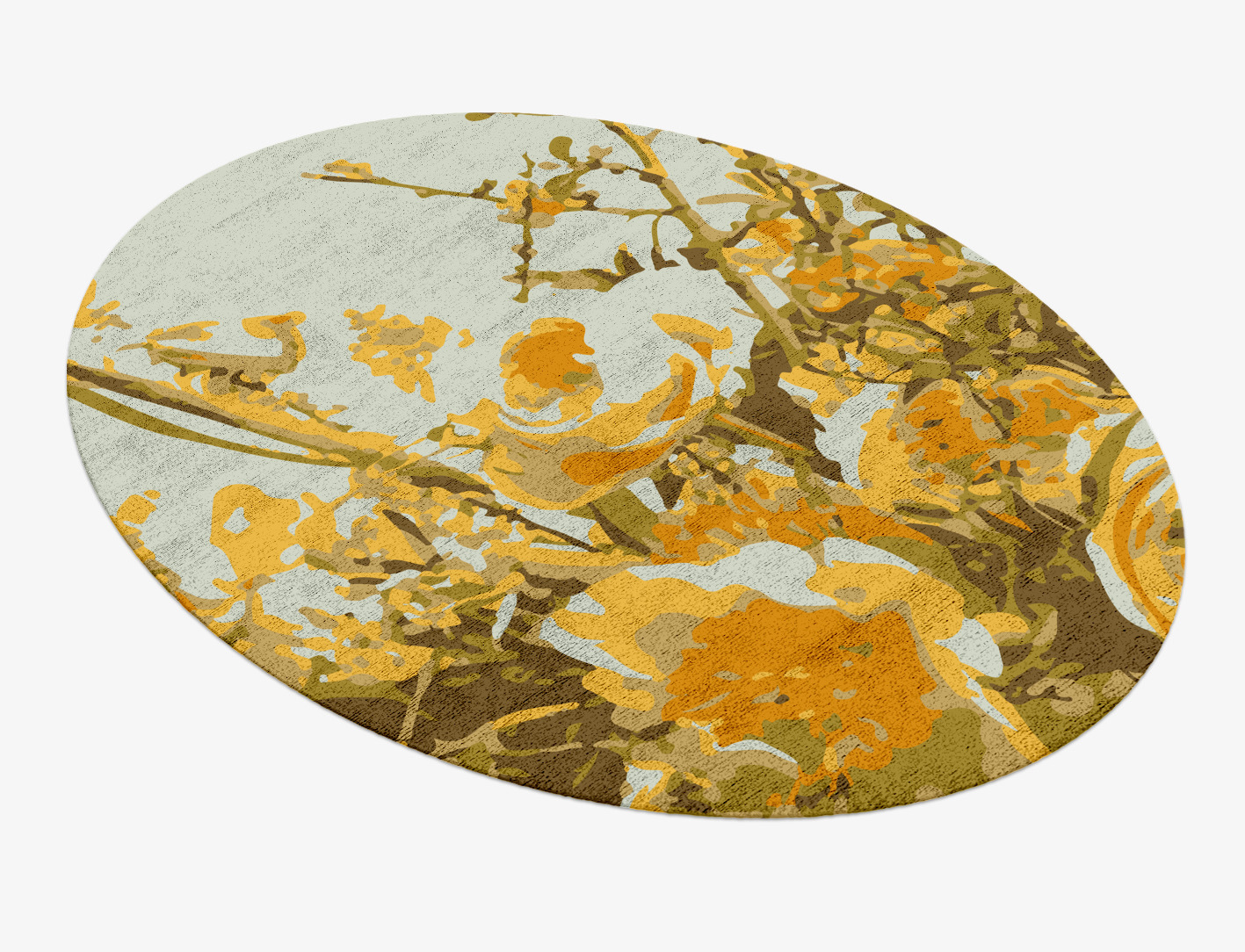 Dawn Floral Oval Hand Knotted Bamboo Silk Custom Rug by Rug Artisan