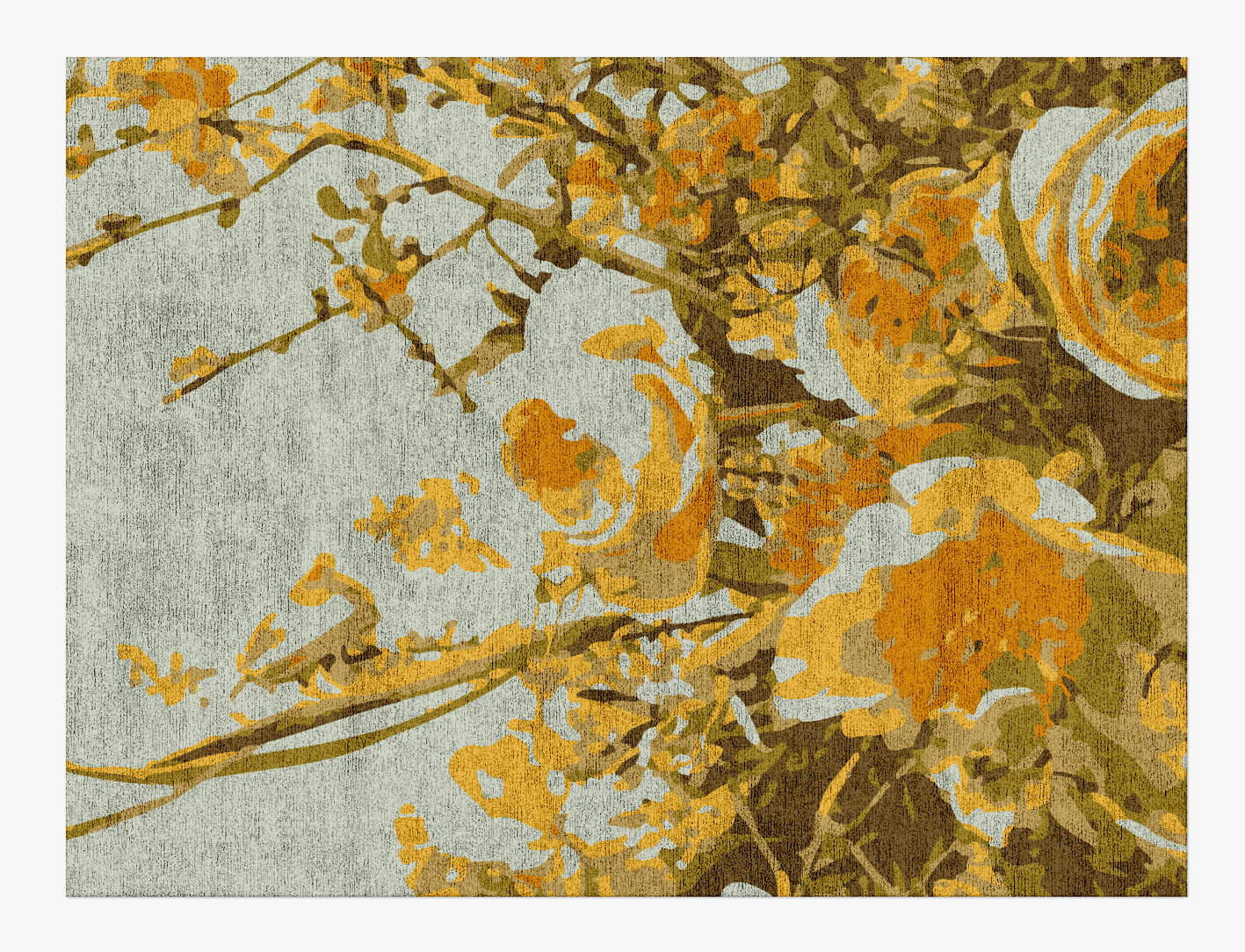Dawn Floral Rectangle Hand Knotted Bamboo Silk Custom Rug by Rug Artisan