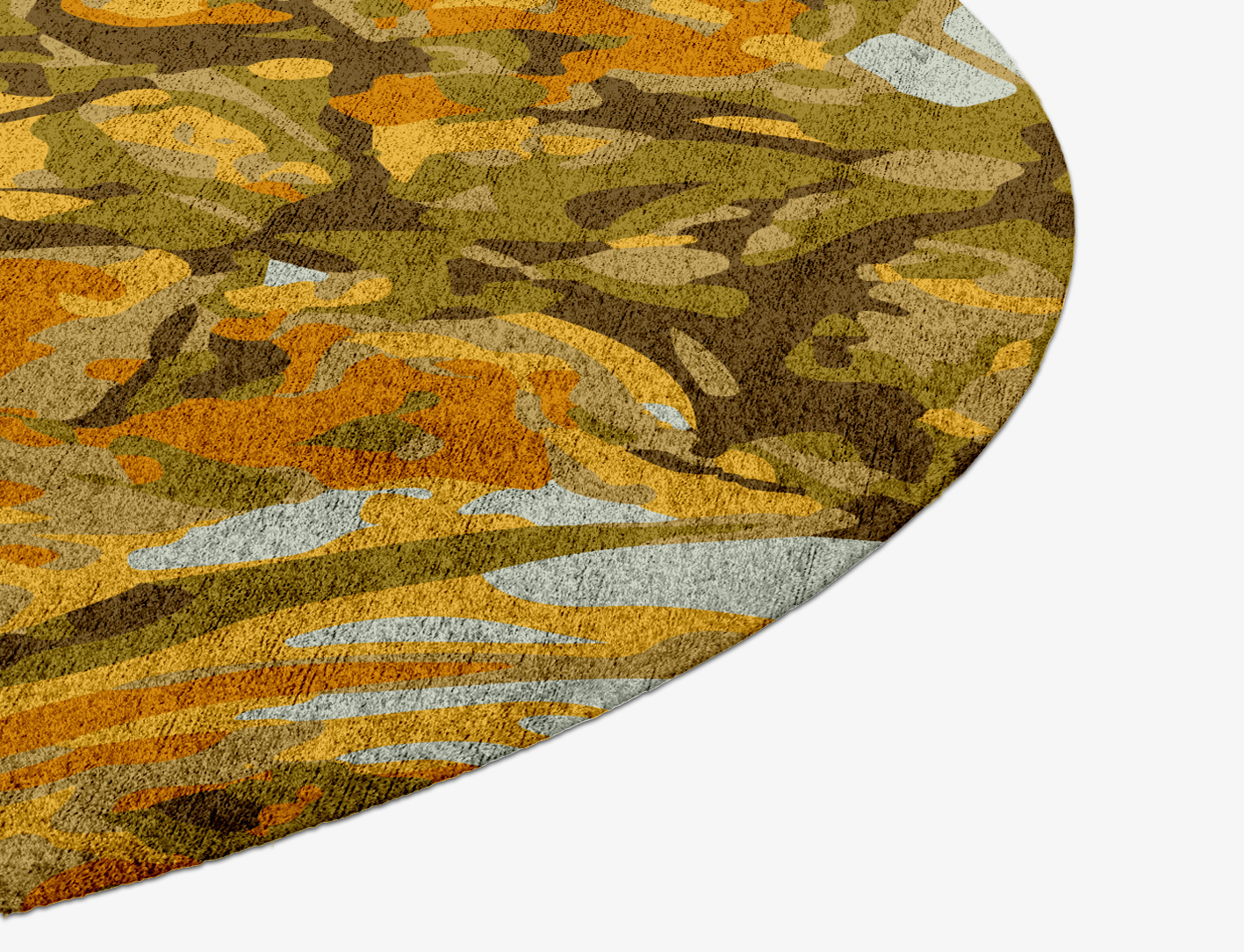 Dawn Floral Round Hand Knotted Bamboo Silk Custom Rug by Rug Artisan