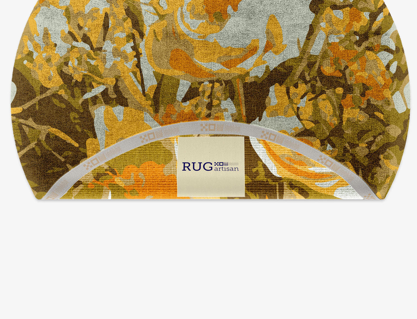 Dawn Floral Round Hand Knotted Bamboo Silk Custom Rug by Rug Artisan