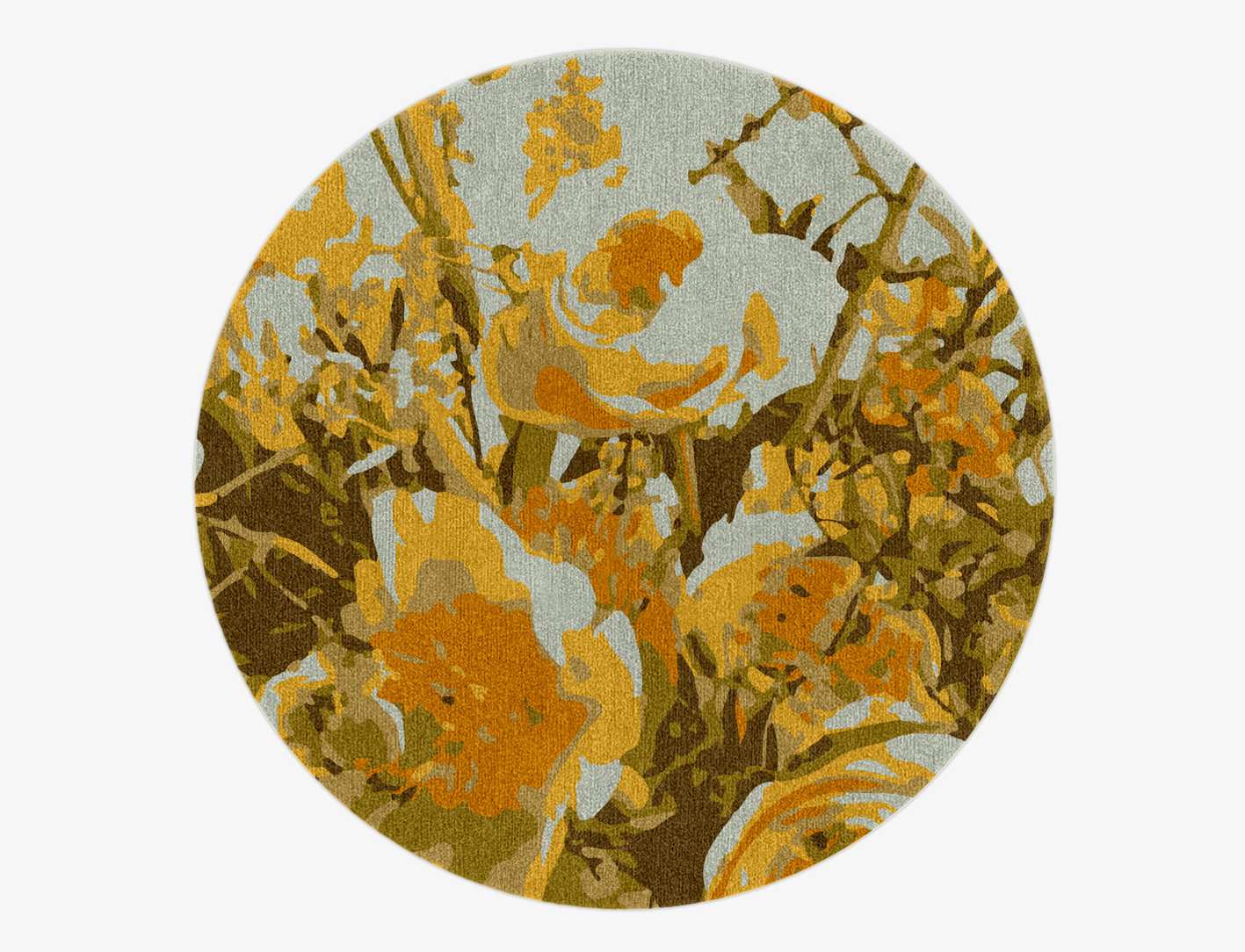Dawn Floral Round Hand Knotted Tibetan Wool Custom Rug by Rug Artisan