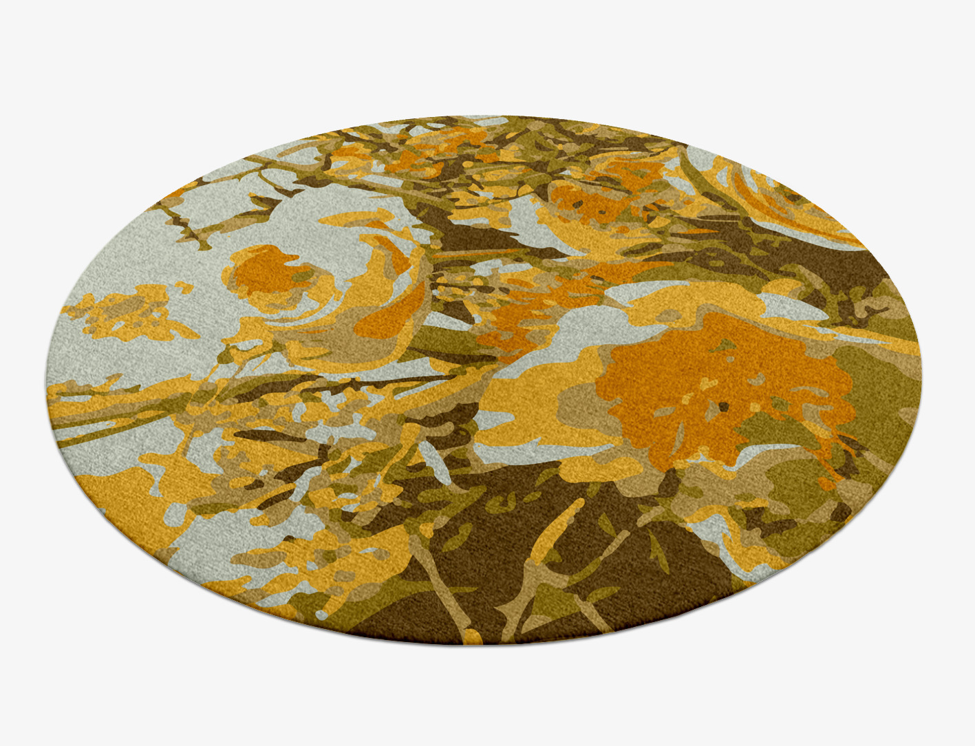 Dawn Floral Round Hand Knotted Tibetan Wool Custom Rug by Rug Artisan
