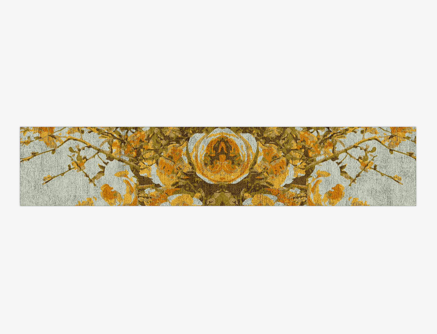 Dawn Floral Runner Hand Knotted Bamboo Silk Custom Rug by Rug Artisan