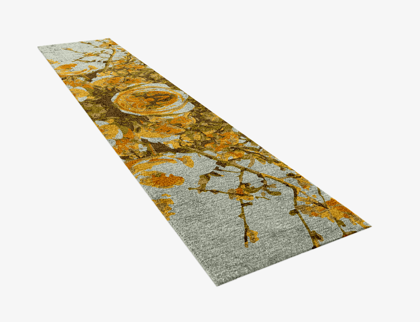 Dawn Floral Runner Hand Knotted Bamboo Silk Custom Rug by Rug Artisan