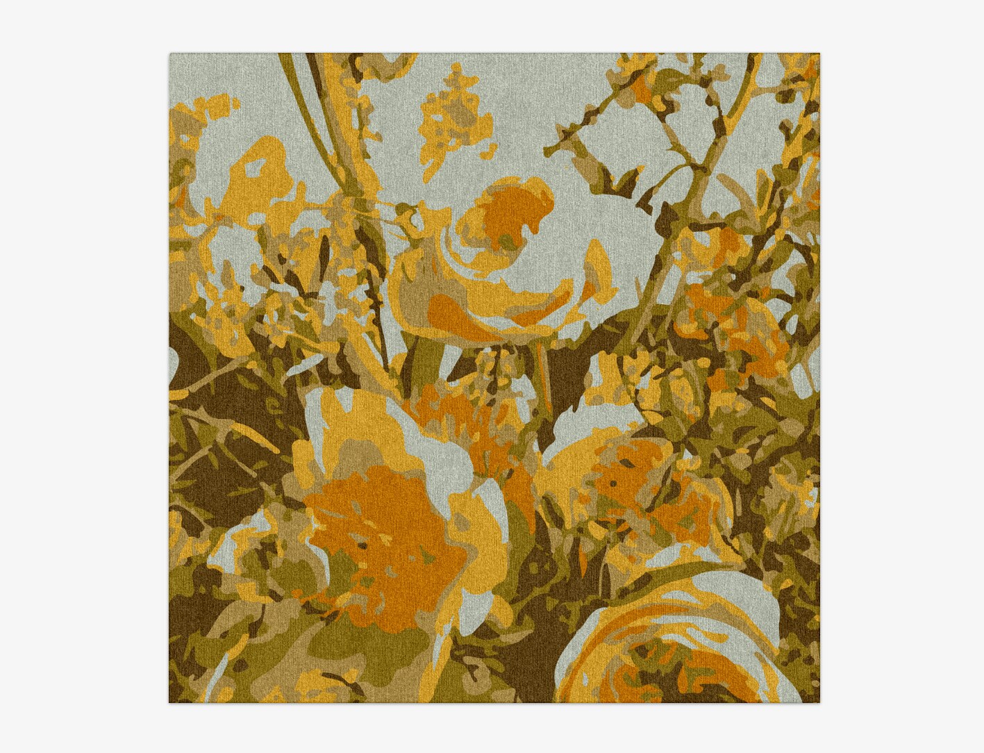 Dawn Floral Square Hand Knotted Tibetan Wool Custom Rug by Rug Artisan