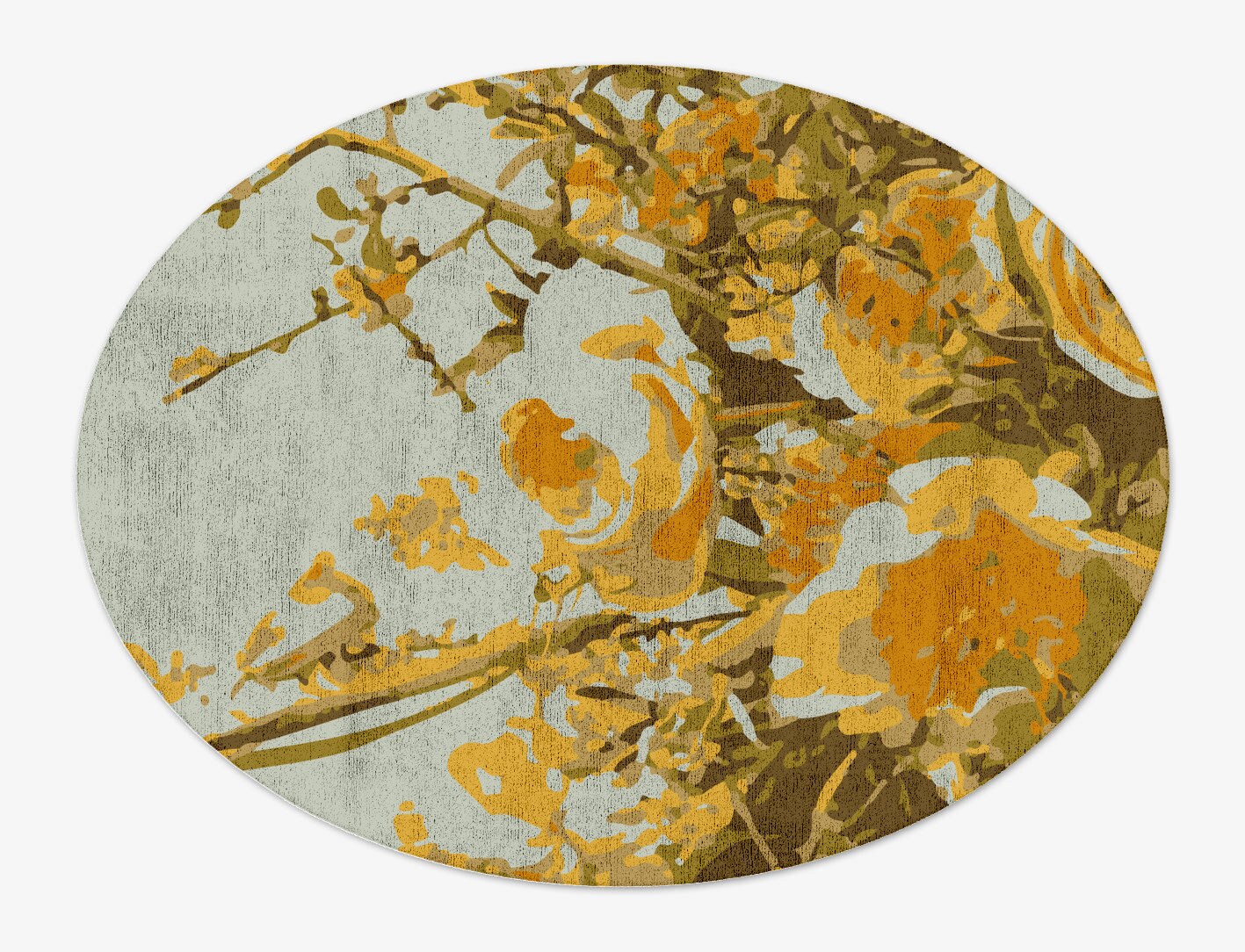 Dawn Floral Oval Hand Tufted Bamboo Silk Custom Rug by Rug Artisan