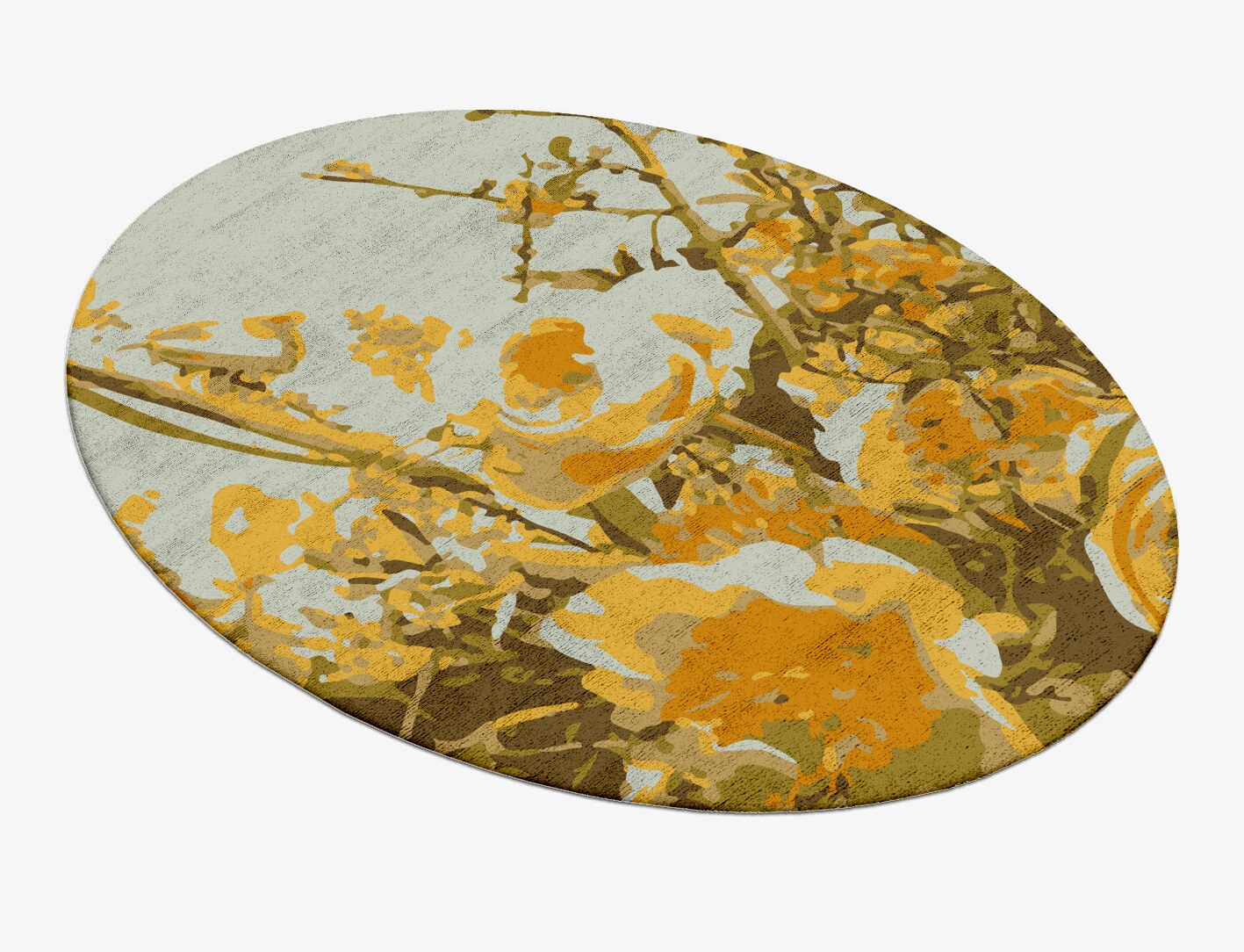 Dawn Floral Oval Hand Tufted Bamboo Silk Custom Rug by Rug Artisan