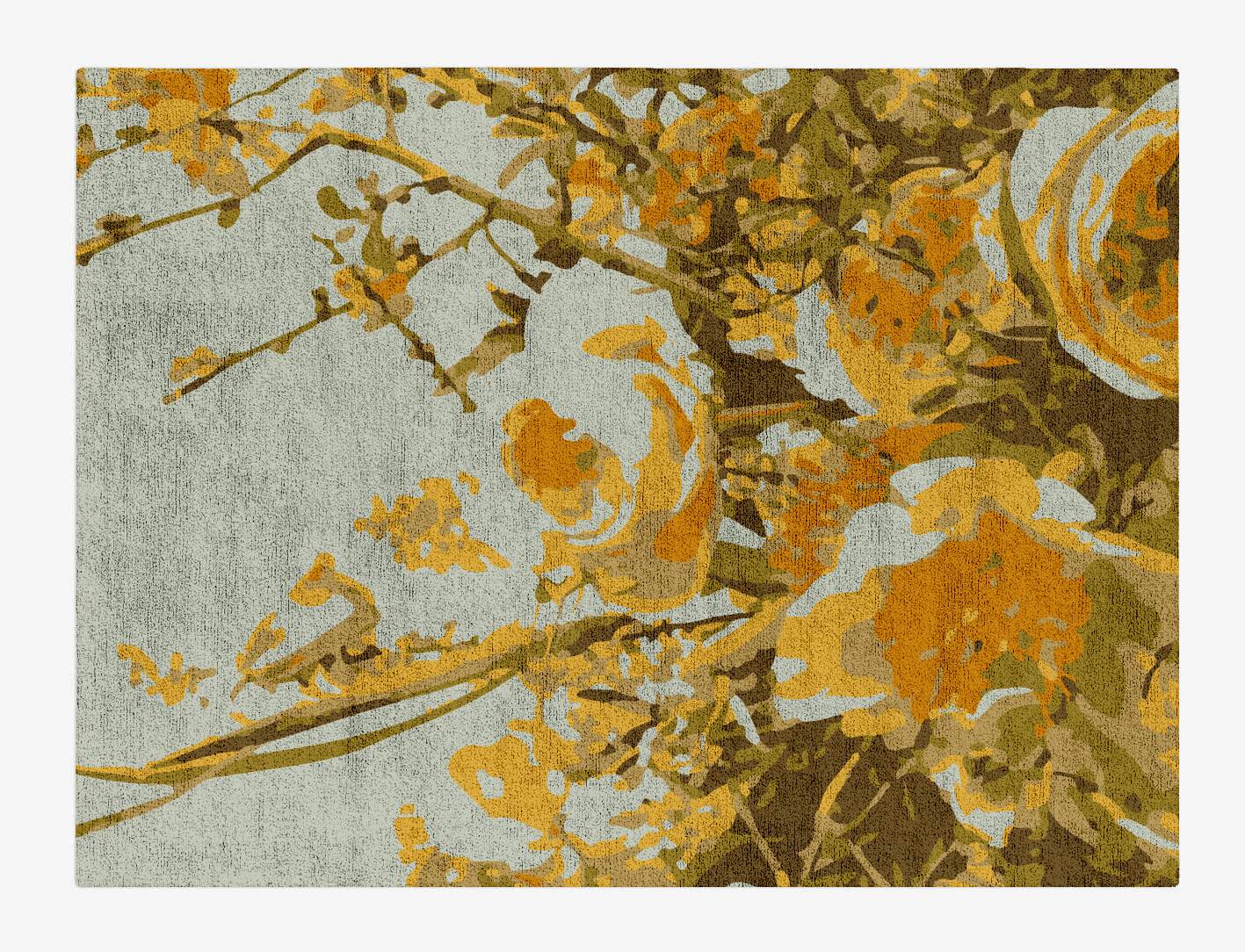Dawn Floral Rectangle Hand Tufted Bamboo Silk Custom Rug by Rug Artisan