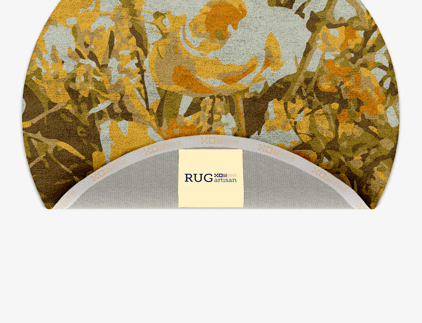 Dawn Floral Round Hand Tufted Bamboo Silk Custom Rug by Rug Artisan