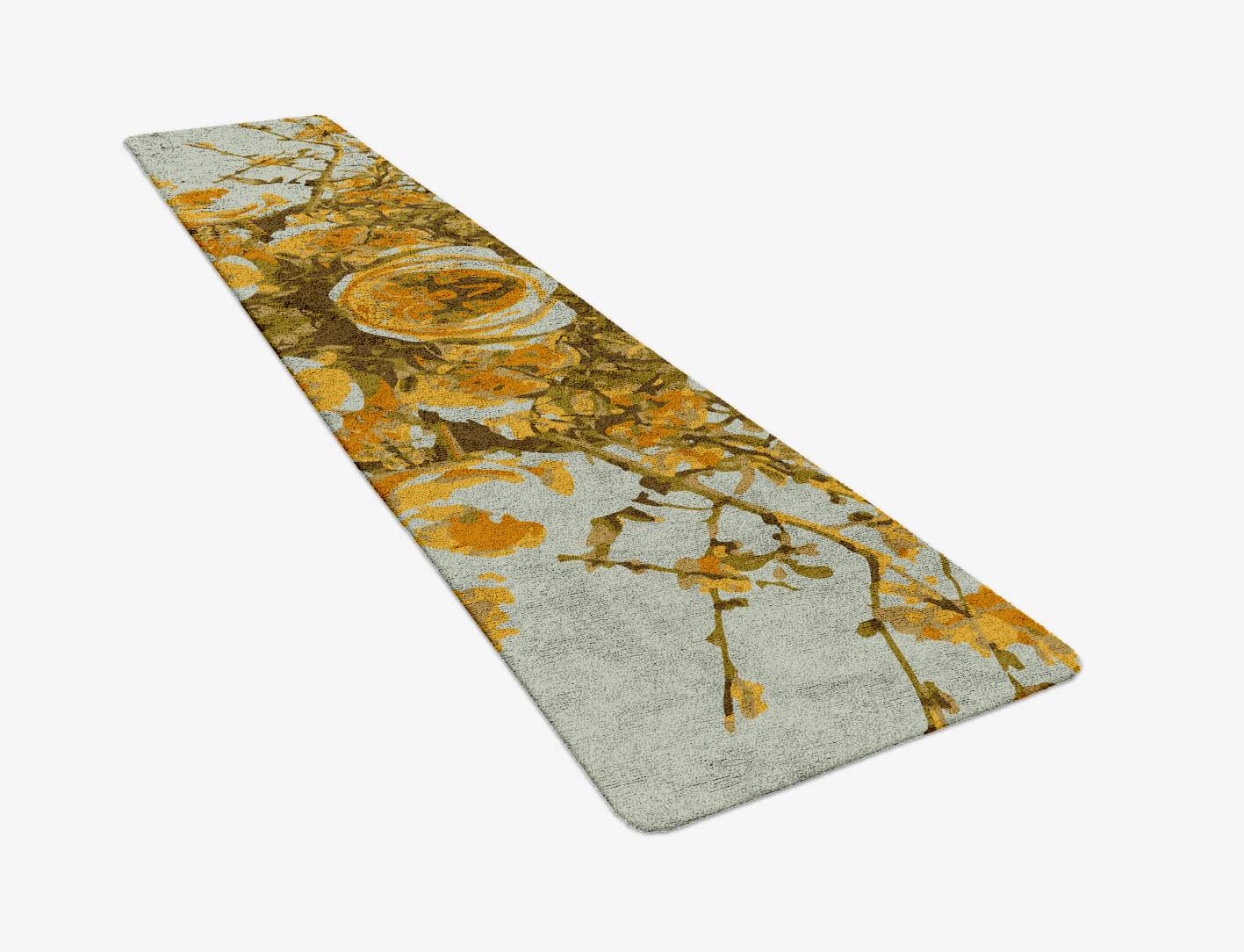 Dawn Floral Runner Hand Tufted Bamboo Silk Custom Rug by Rug Artisan