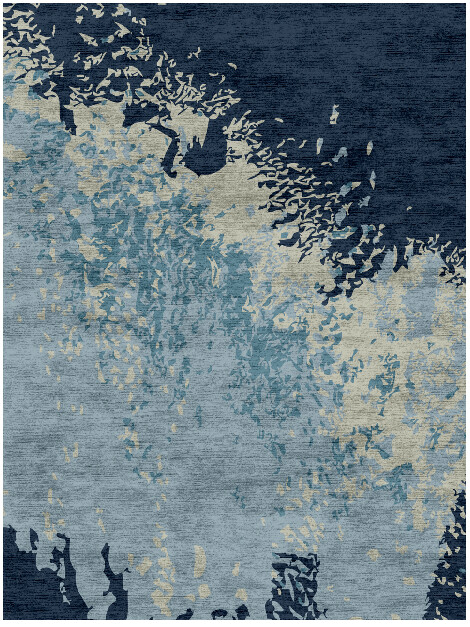 Dawn Dew Abstract Rectangle Hand Knotted Bamboo Silk Custom Rug by Rug Artisan