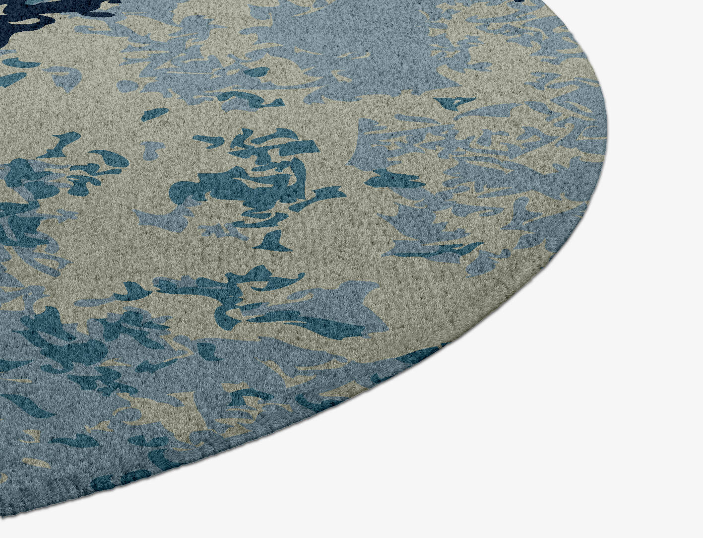 Dawn Dew Abstract Round Hand Knotted Tibetan Wool Custom Rug by Rug Artisan
