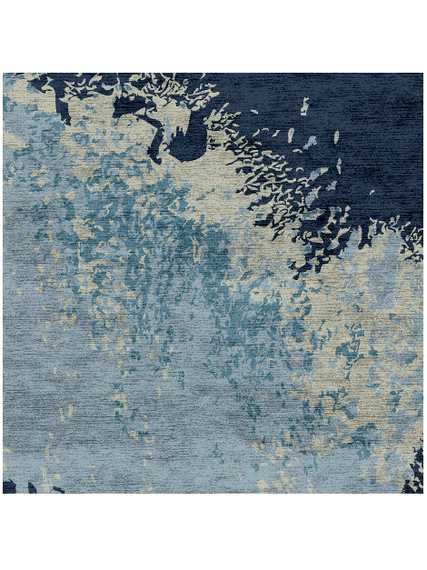 Dawn Dew Abstract Square Hand Knotted Bamboo Silk Custom Rug by Rug Artisan