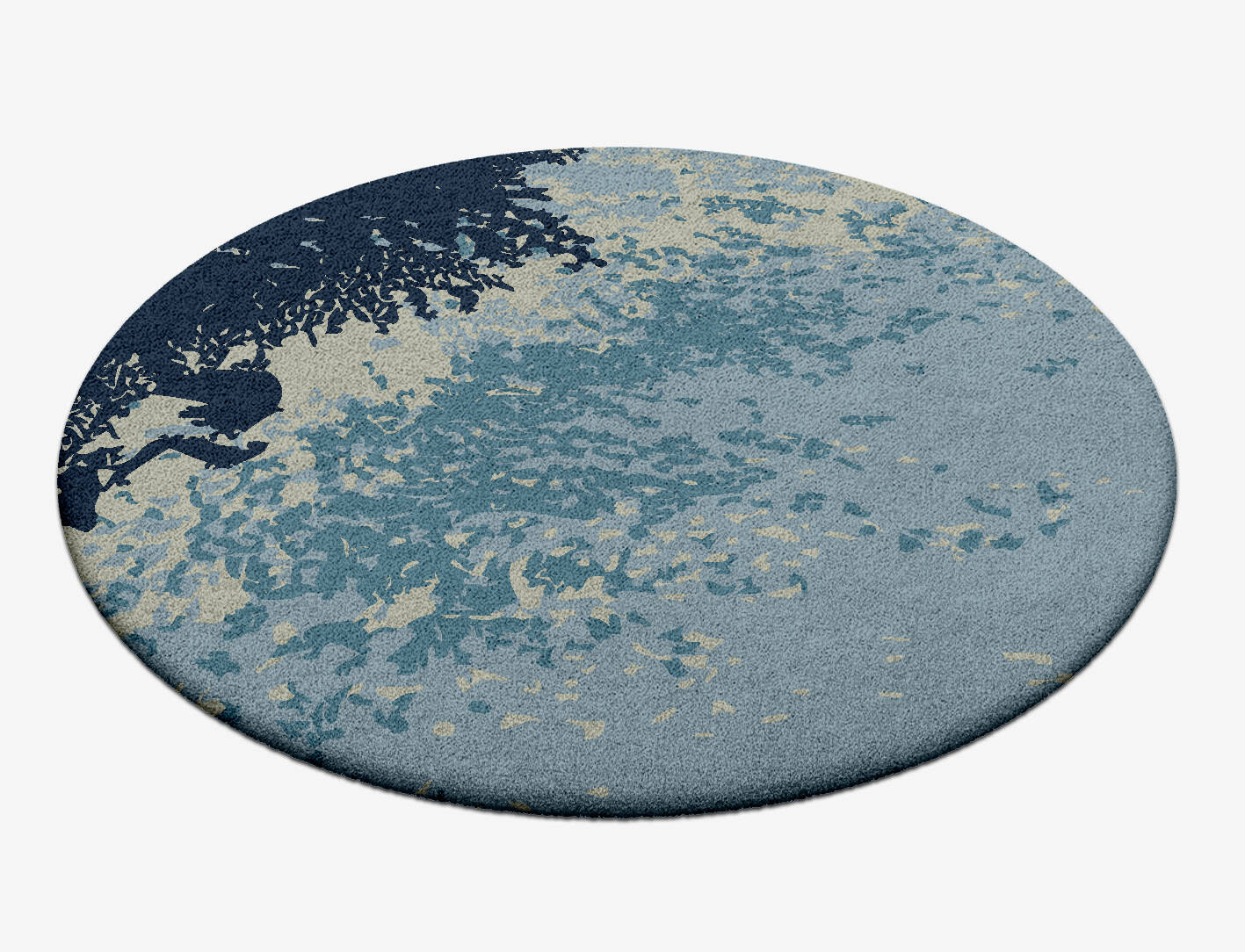 Dawn Dew Abstract Round Hand Tufted Pure Wool Custom Rug by Rug Artisan
